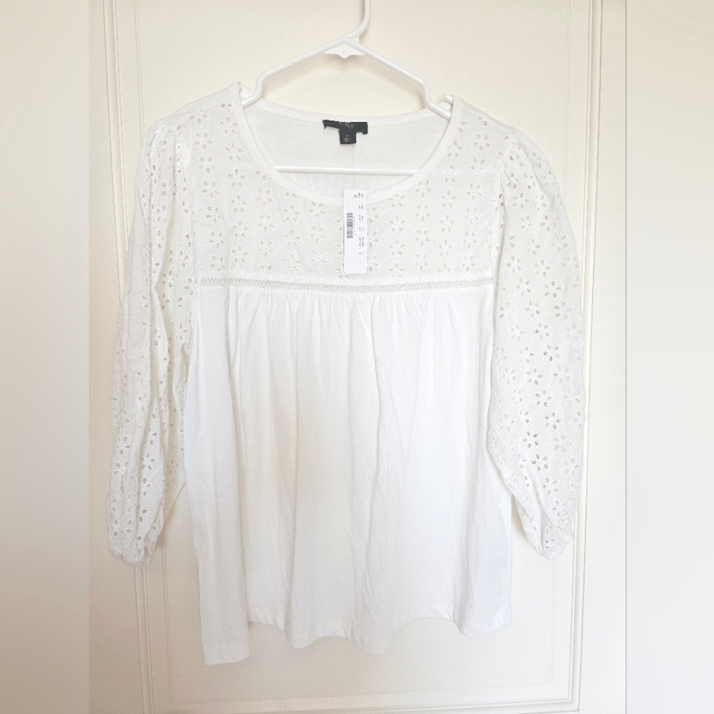 J crew eyelet top